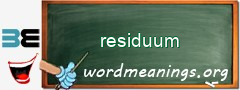 WordMeaning blackboard for residuum